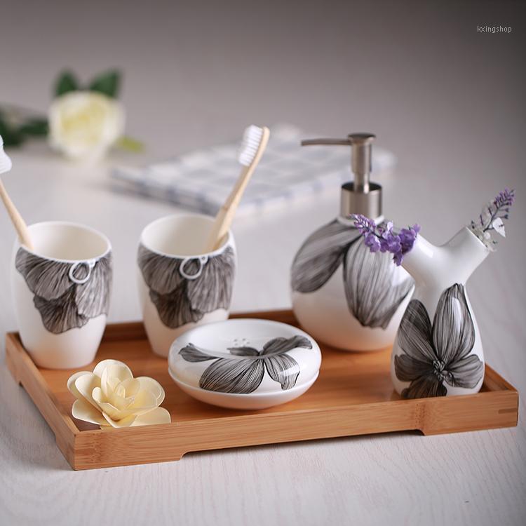 

Fashion bathroom toiletries bathroom set shukoubei dental ceramic pallet kit Soap dish Toothbrush holder1