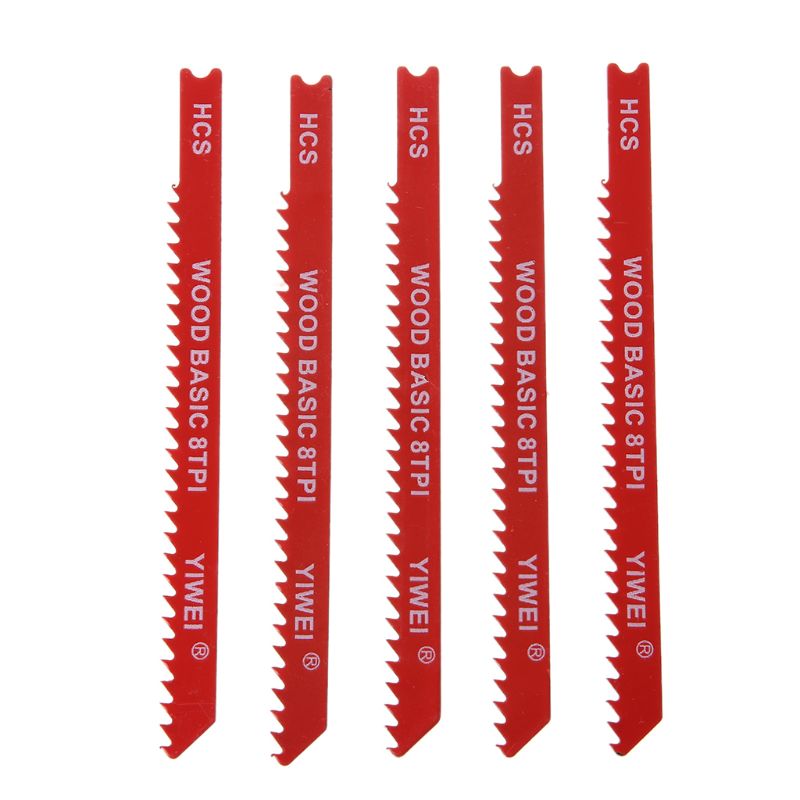 

5pcs Durable U-shank High Carbon Steel 8 TPI Reciprocating Saw Blade Cutter For Wood Jig Cutting