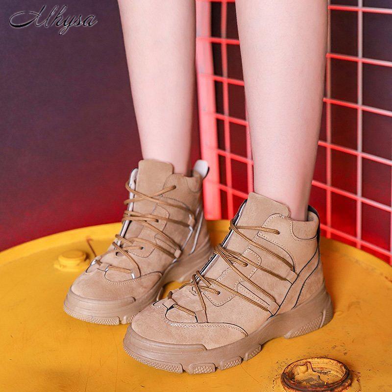 

Autumn Boots Women's British Style Retro Casual Cotton Warm Thick Bottom And Velvet High Top Ankle W408, Black