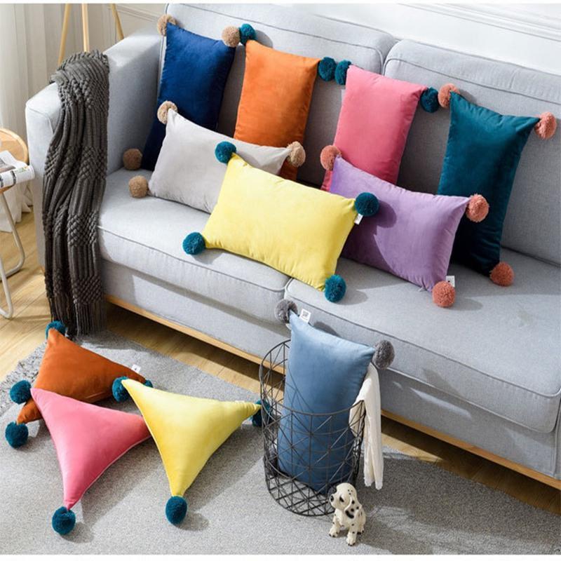 

1 PCS Plush Cushion Cover Velvet Fluffy Furry Sofa Car Decorative Throw Pillow Case Home Decor 30X50CM GYR91021, Yellow