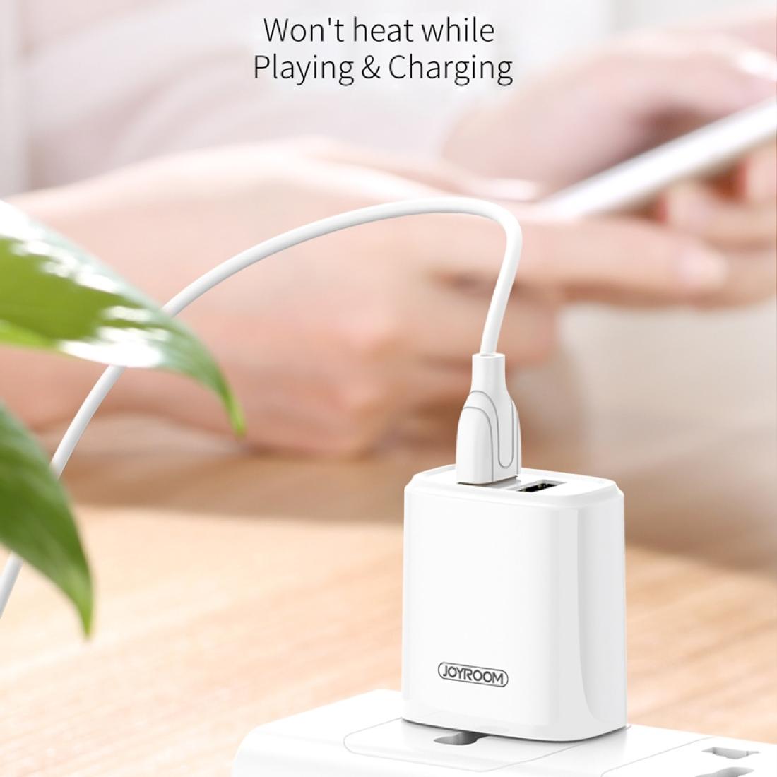 

JOYROOM L-M226 24A Dual USB Travel Wall Charger Power Plug Adapter with USB-C Type-C Cable US Plug