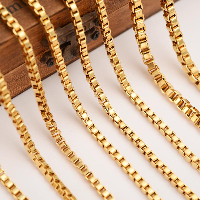 

gold filled necklace Chain For Men Necklace Vintage chunky Fashionwomen Cuban boys Link box Chain PNG Jewelry gift