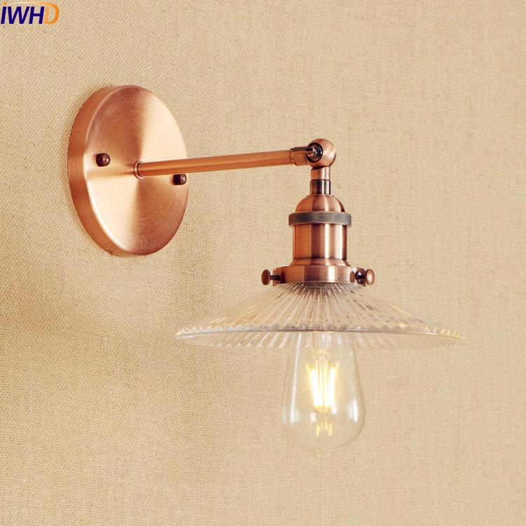 

Antique Retro LED Wall Lights Fixtures Glass Lampshade Edison Adjustable Arm Wall Lamps Sconce Loft Industrial Light Stair