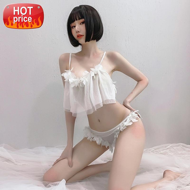 

Winter Sexy Pajamas for Women Lingerie Mesh Sleepwear Home Clothes White Pajama Shorts Pijama Stitch Loungewear Temptation 2020 #9z62, Black;white