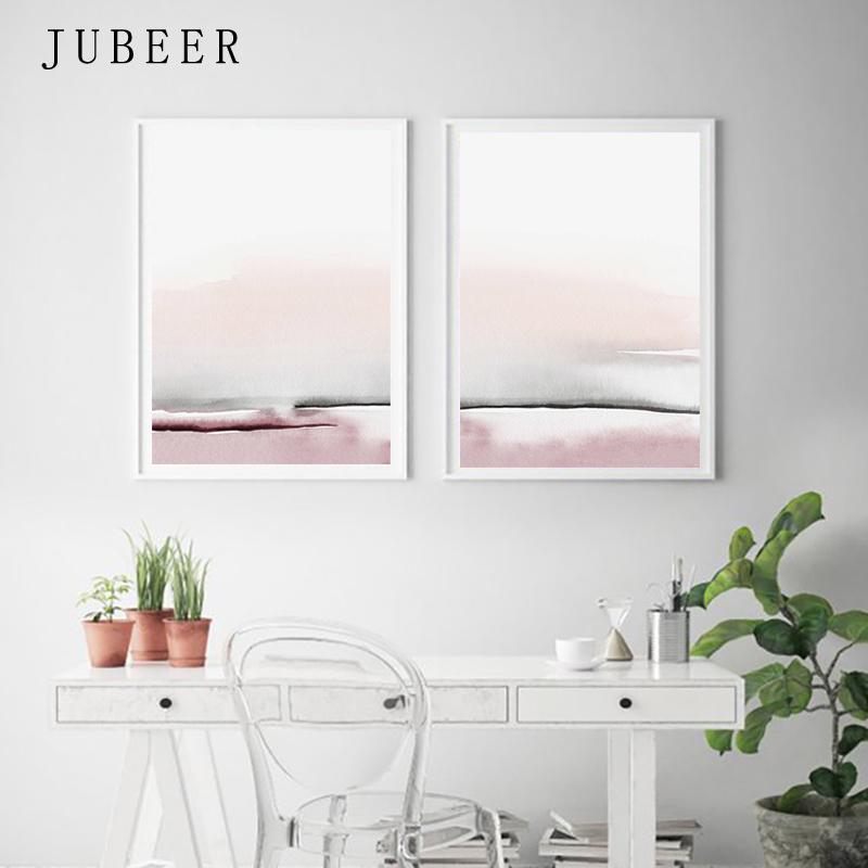 

Abstract Canvas Painting Pink and Gray Bedroom Wall Art Paintings for Living Room Wall Tableau Decoration Scandinavian Style