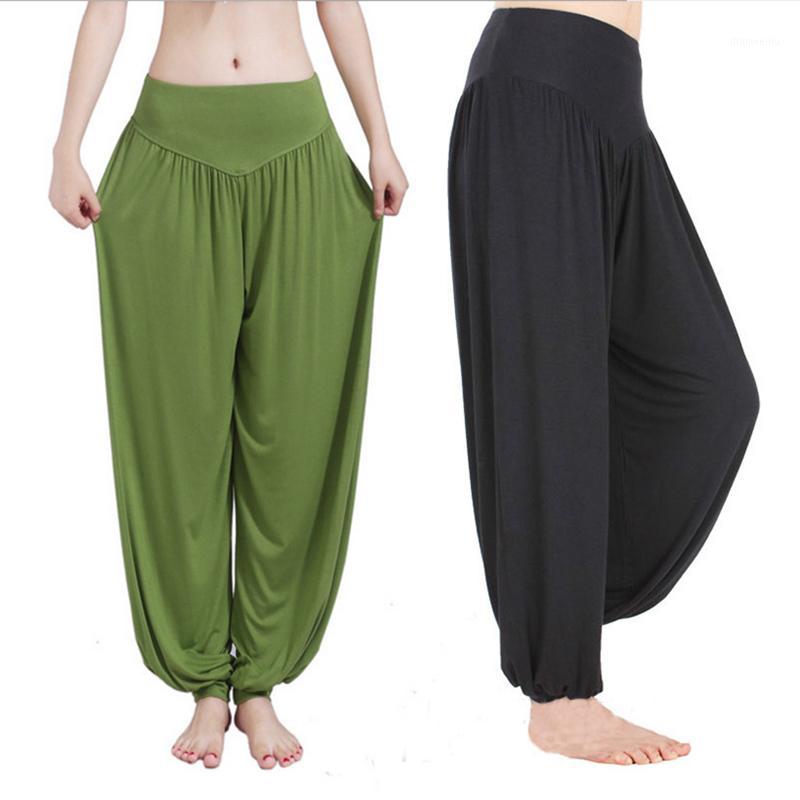 

Hot Wide Leg Yoga Pants Women Plus Size Colorful Bloomers Dance Yoga TaiChi Full Length Pants Loose Clothes1, Khaki