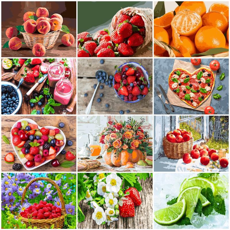 

AZQSD Unframed DIY Painting By Numbers Fruit Acrylic Painting Modern Picture Home Decor For Living Room 50x40cm
