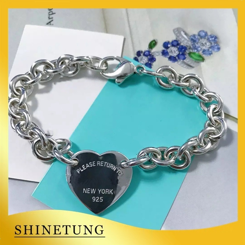 

1: 1 original mold bracelet Sterling Silver classic fashion heart shaped bracelet high quality ladies jewelry birthday gift LJ201020, Golden;silver