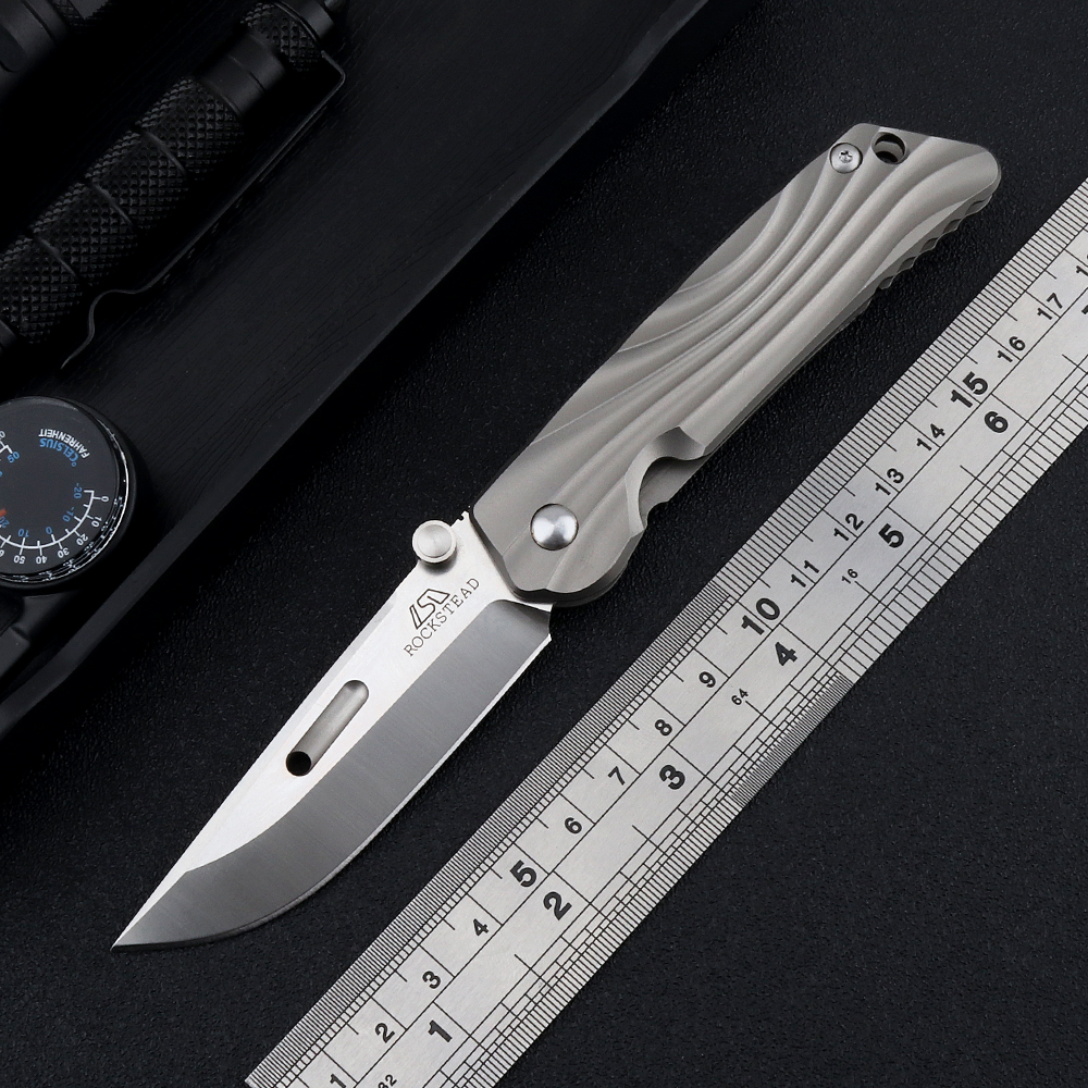 

ROCKSTEAD HIZEN-TIC fat front Japanese high-quality folding knife Japanese AUS10 blade titanium alloy handle tactical gift knife