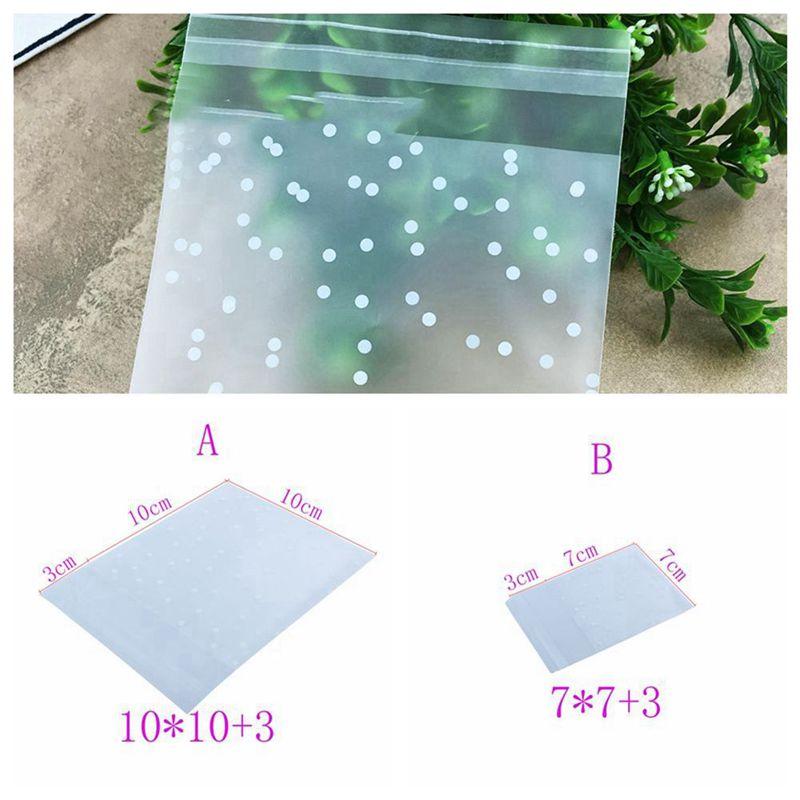 

Gift Wrap 100Pcs Frosted Cute Dots Plastic Pack Candy Cookie Soap Packaging Bags Cupcake Wrapper Self Adhesive Sample Bag