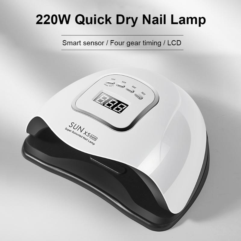 

220W 57LED Lamp Nail Dryer for Drying Gel Polish Timer Auto Sensor Manicure Tool UV Gelinduction Timing Nail Lamp, As pic