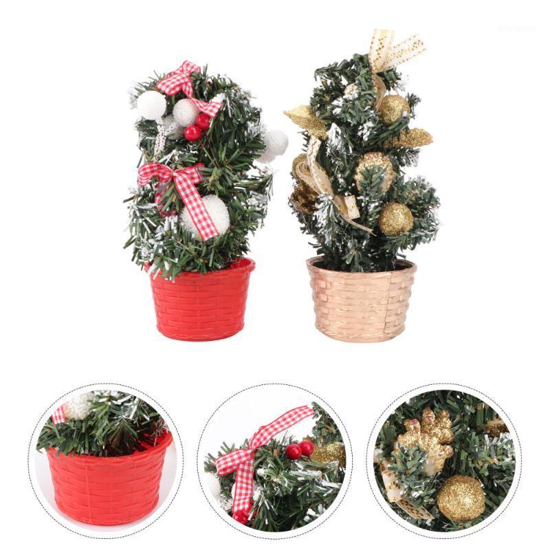 

2Pcs Desktop Decoration Children Desktop Ornament Christmas Tree Shaped Decoration Showcase Adornment for Home Party1