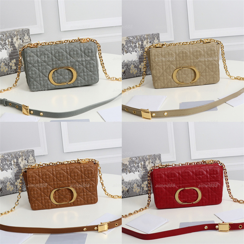 

5A leather D saddle bag flip handbag high quality real belt shoulder strap wallet designer bag magnetic metal shoulder bag women's Cross shoulder Wallets, Red