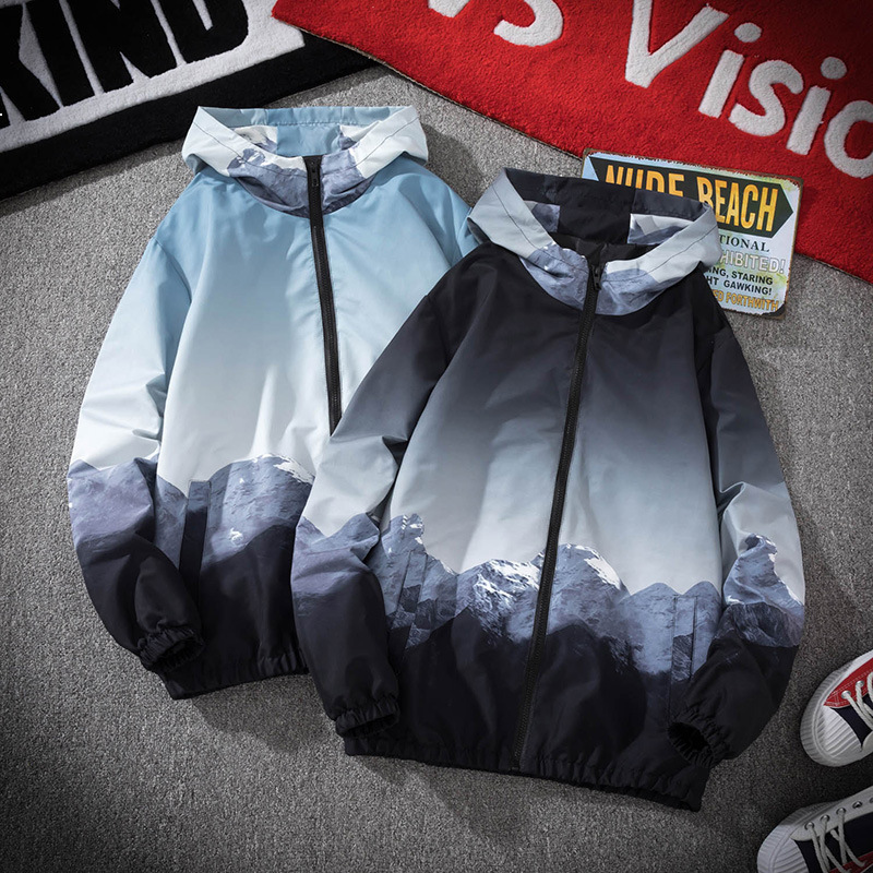 

2021 New Printer Hoodie Spring Jacket Men's Casual Mountair College Fine Male of Ynl4 83IK, Blue.