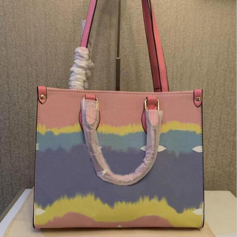 

Hot High quality Onthego luxurys designers bags womens flower tote ladies Casual PVC leather shoulder bag female big purse handbag, Customize