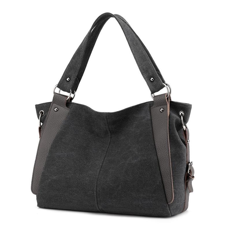 

Fashion Vintage Canvas Fabric Handbag Women's Retro Bag Large Black Casual Canvas Tote Shoulder Bags for Women 2021 Big Hand Bag