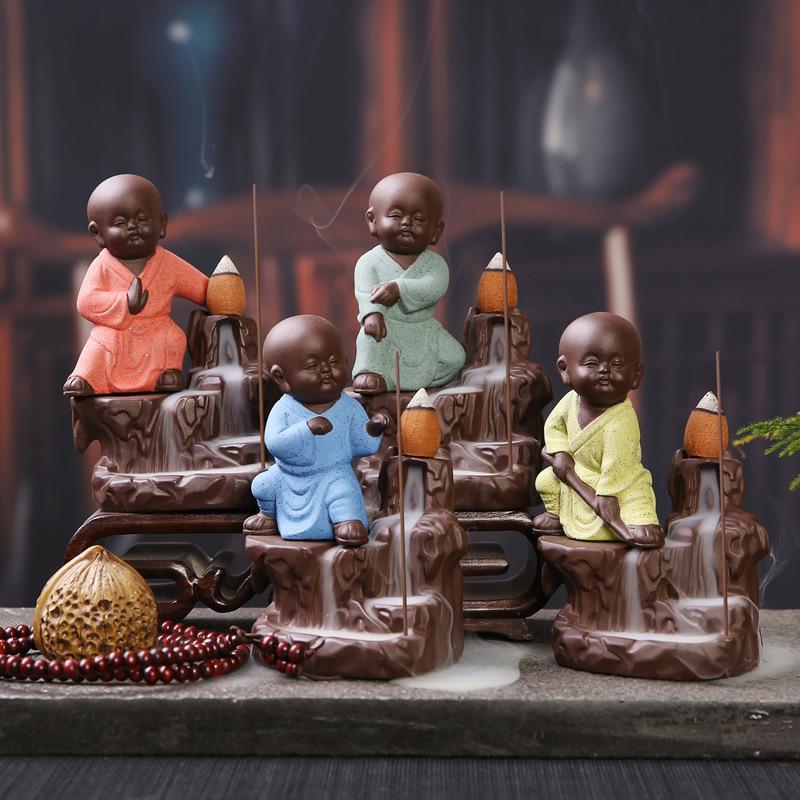 

Creative monk Yixing backflow incense burner office Home Furnishing car decoration