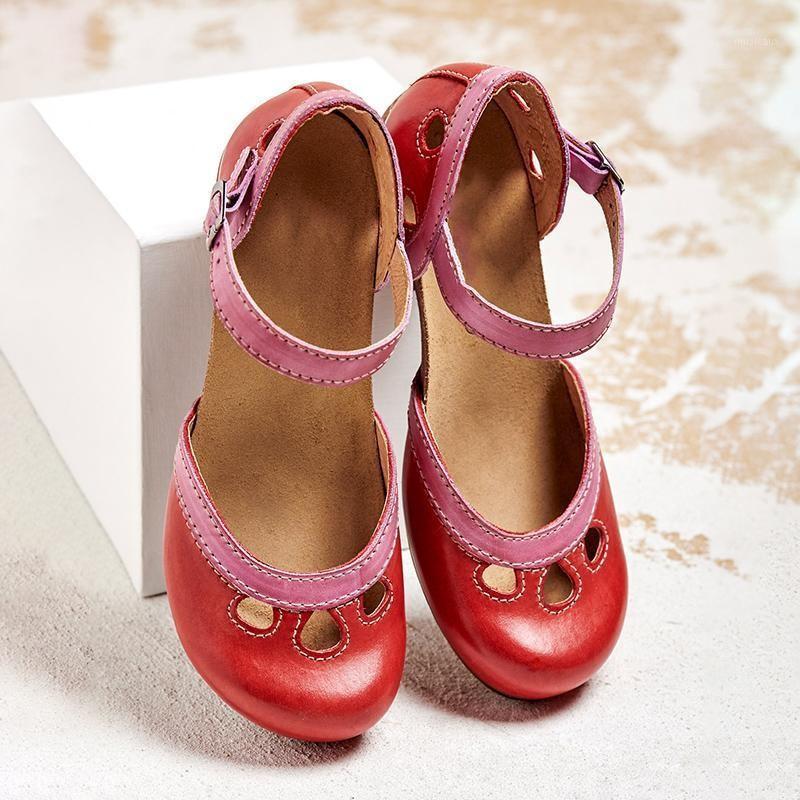 

LITTHING Women Retro Sandals PU Leather Causal Ankle Buckle Straps Howllow Out Ladies Pumps Vintage Shoes Female Summer Sandals1, Blue
