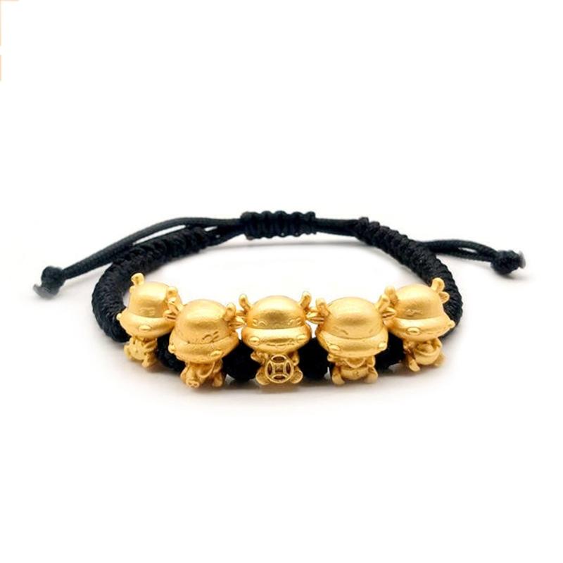 

Unisex Cute Lucky Cow Adjustable Braided Bracelet Weaven Knots Rope Chain Bangle