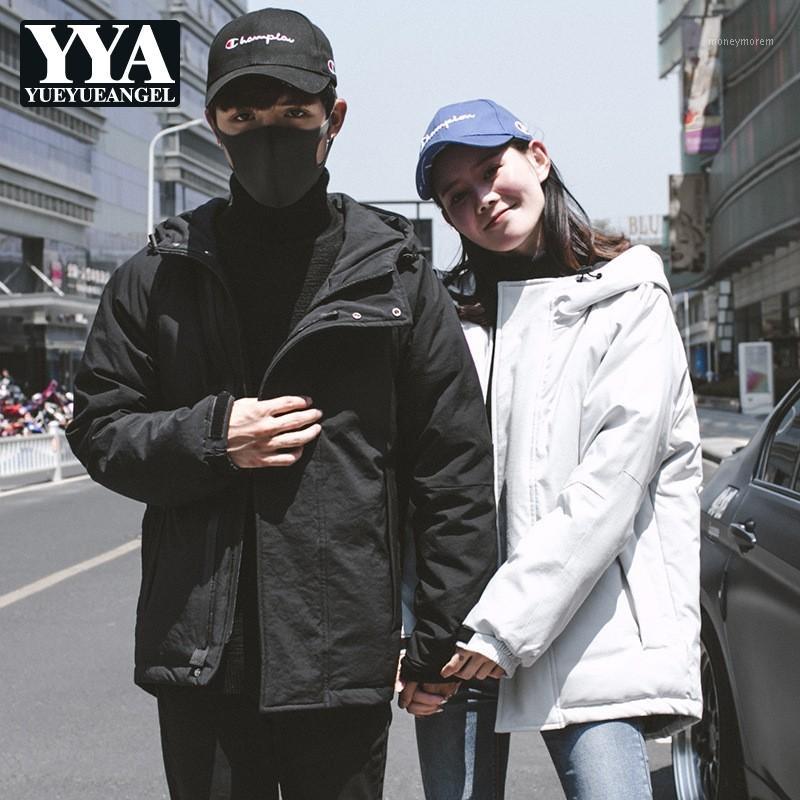 

High Street Short Down Coat Winter Casual Outerwear Lovers White Black Slim Zipper Thicken Hooded White Duck Down Jacket -3XL1