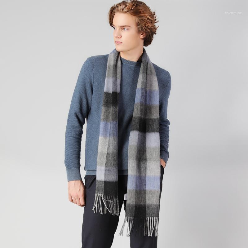 

Beautiful lamb wool warm scarf for men and women in autumn and winter shawl blue-gray plover1