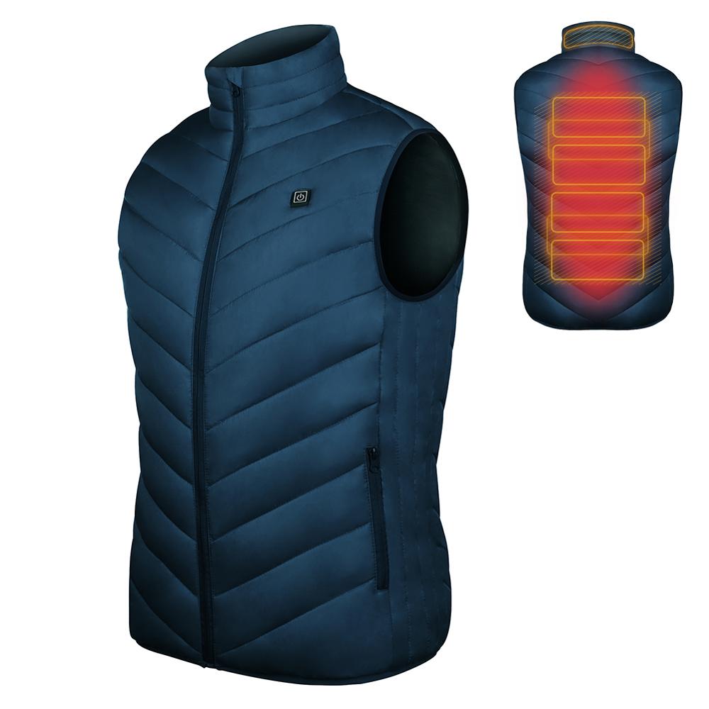 

USB Heated Vest Outdoor Warm Washable Infrared Electric Thermal Heating Vest Winter Camping Hiking Warm Hunting Sport Jacket, Black