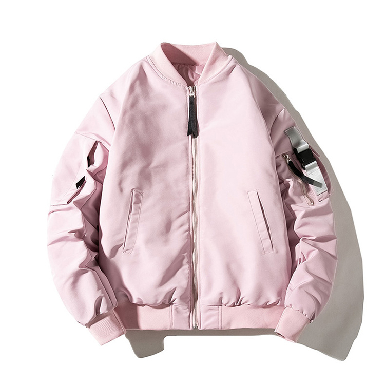 

2020 Double 2020 Autumn Coat Oversize Female Style Bomber Women's Top Chaquette Mujer Winter Thick Pink Jacket, Thin black.