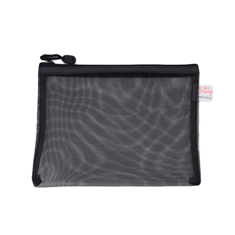 Nylon maille Transparent Portable voyage trousse de toilette femmes fermeture éclair clair sac de maquillage Mackup brosse ensemble pochette pour