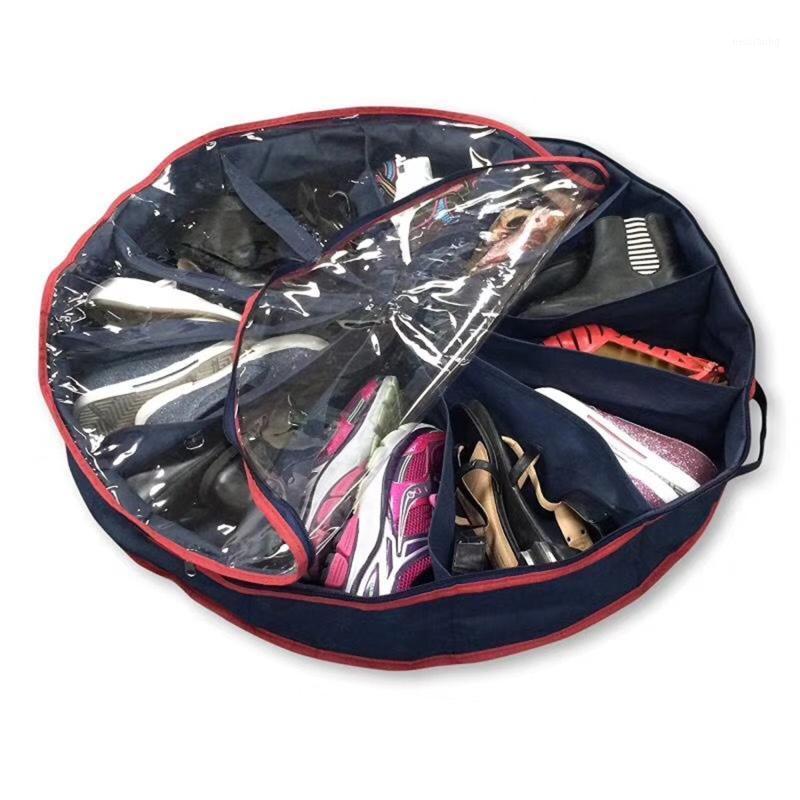 

Round Low-soled Shoe Doll Storage Organizer Under The Floor Under Bed Shoes Round Storage Space Saving Shoe Organizer Bag Box1