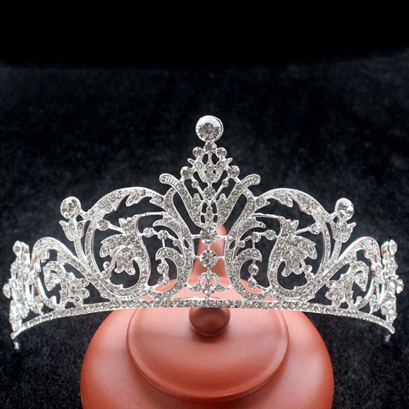 

Vintage Crystal Rhinestone Princess Crown Headband Bride Tiaras Hairband Wedding Bridal Headpiece Hair Jewelry Accessories JL
