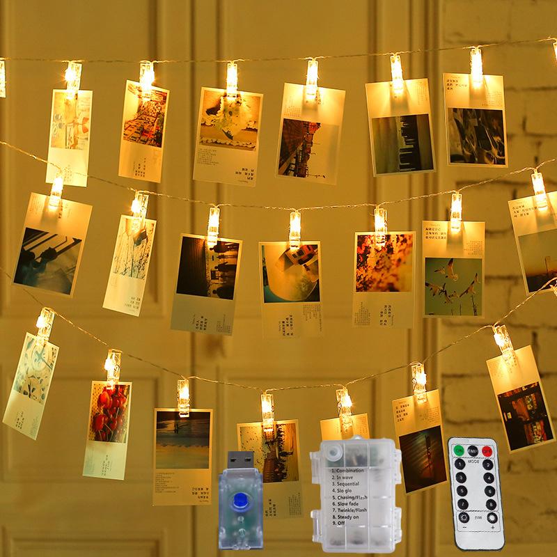 

Strings 3M/6M/10M Po Clip USB LED String Fairy Lights Battery Operated Garland Outdoor For Christmas Room Party Wedding Decor Lamp