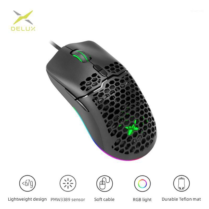 

Delux M700 67g PMW3389 Lightweight Wired Mice Gaming Mouse RGB 7 buttons fully programmable Honeycomb Hollow Design Mouse Gamer1