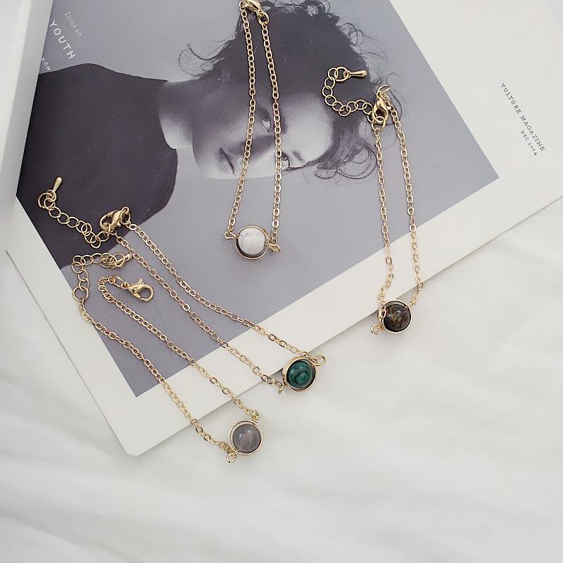 

Japanese and Korean style sweet hand made natural stone transfer beads bracelet