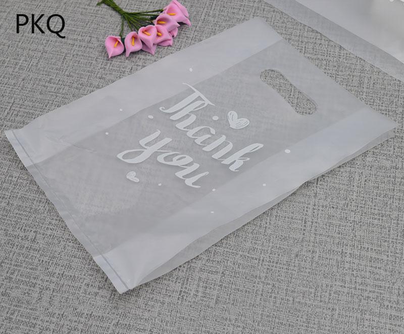 

100pcs Translucent Plastic Bags, Thank You Plastic Bags, Wedding Party Favor Retai bbyBrW sweet07
