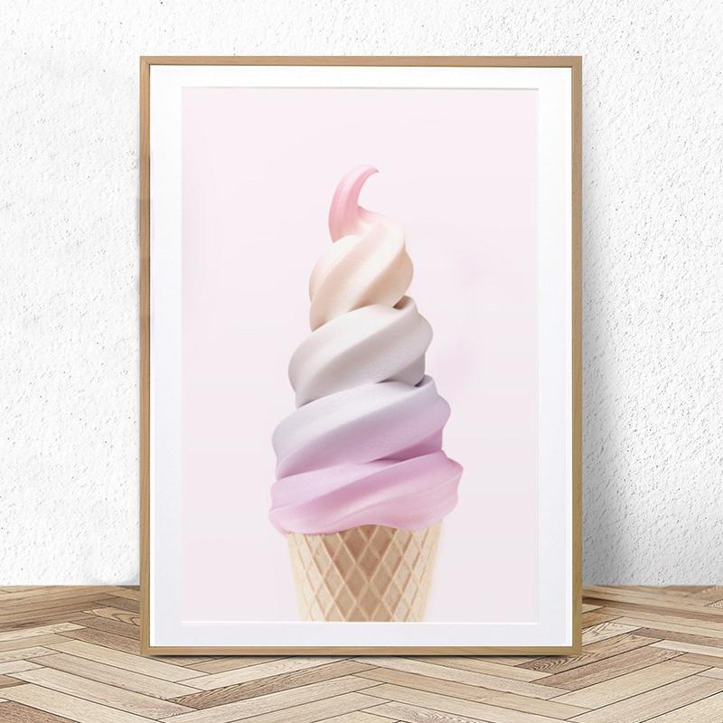 

Girls Print Nursery Bedroom Decor Pink Wall Art Fairy Floss Ice Cream Canvas Painting Poster Wall Pictures Kids Bedroom Decor1