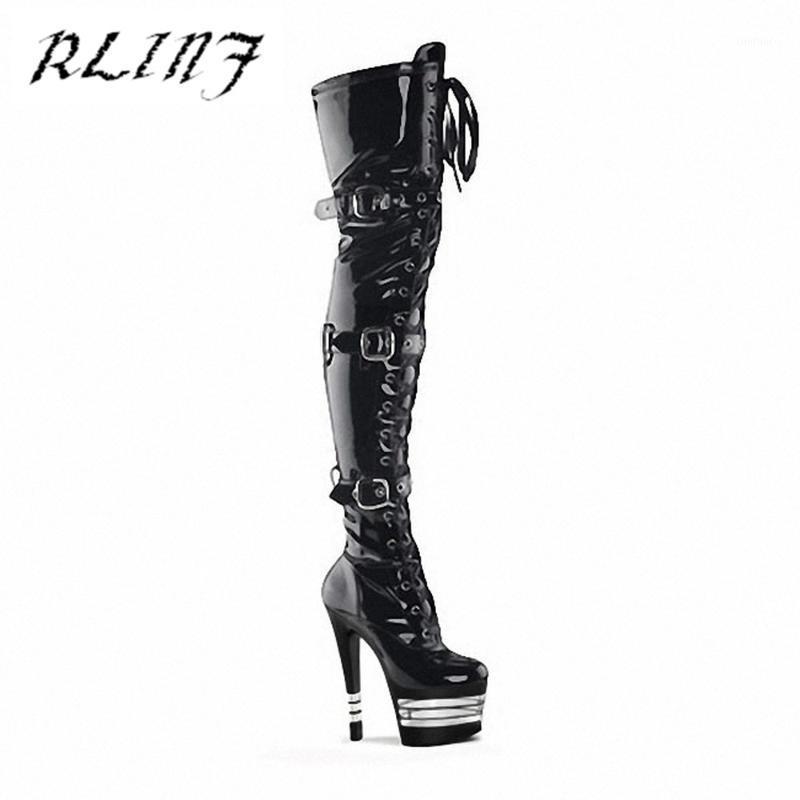 

Women Thin High Heels Platform Sexy Unique Handsome Belt Buckle Over Knee Boots 20cm Hate High Heels 17 Cm1, 20 matt