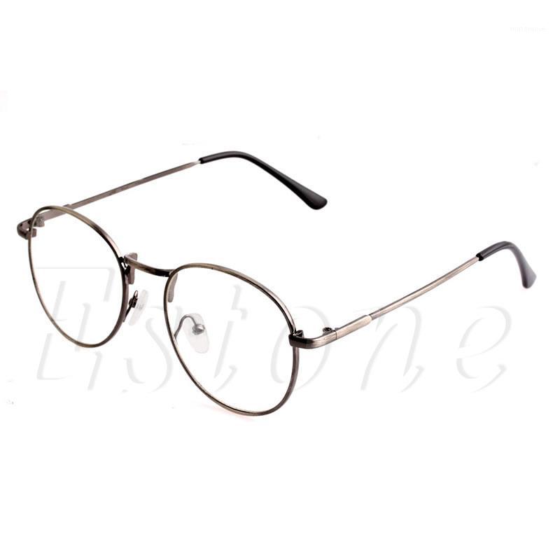 

Retro Women Men Round Clear Lens Glasses Nerd Spectacles Eyeglass Metal Frame1