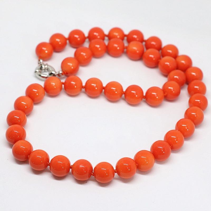 

Fashion 8,10,12,14mm 4 colors round baking paint glass beads necklace for women weddings party gifts chain choker 18inch B14551