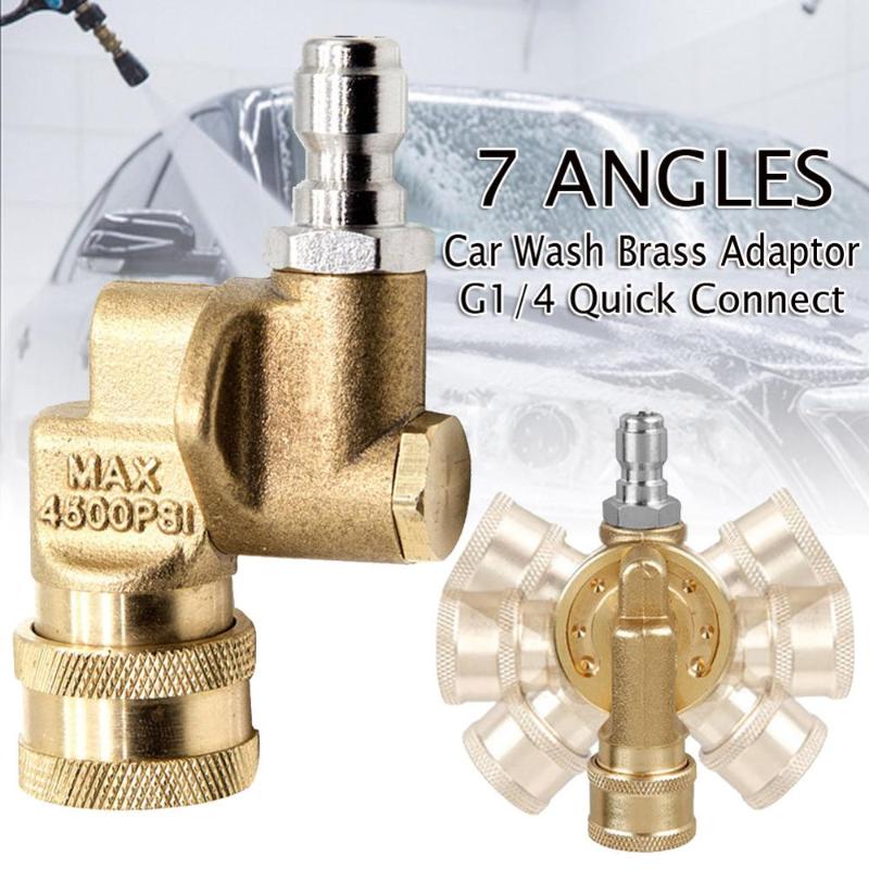 

Car Qash 7 Angles Brass Adaptor G1/4 Quick Connect Metal Lance Joint High Pressure Washer Accessory Clean Blind Corner Car Roof