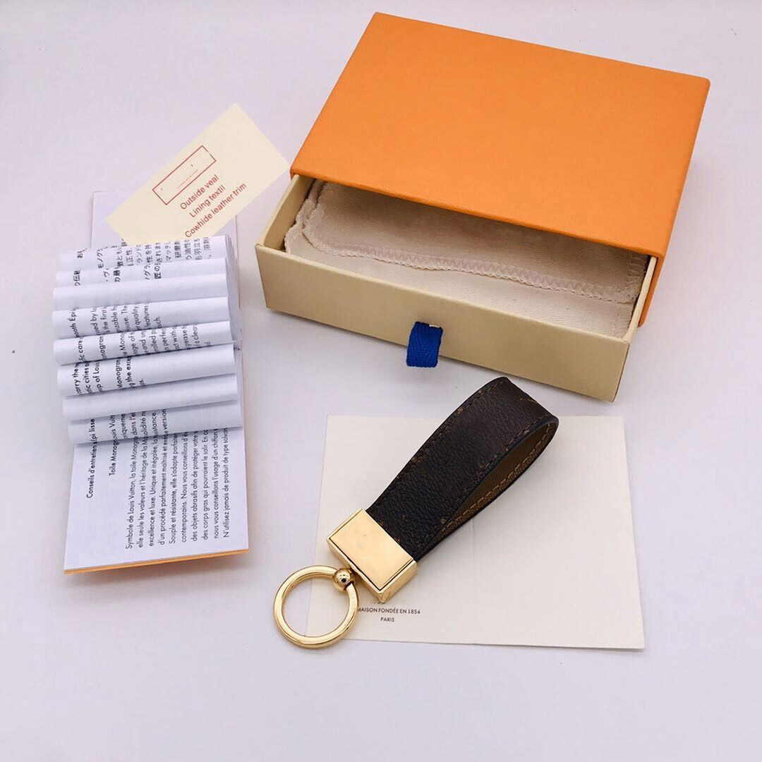 

Fashion Handmade Keychain 2021 Men Women Fashion Designer Leather Wallet Car Key Chains Buckle Accessories with Box and Dust Bag