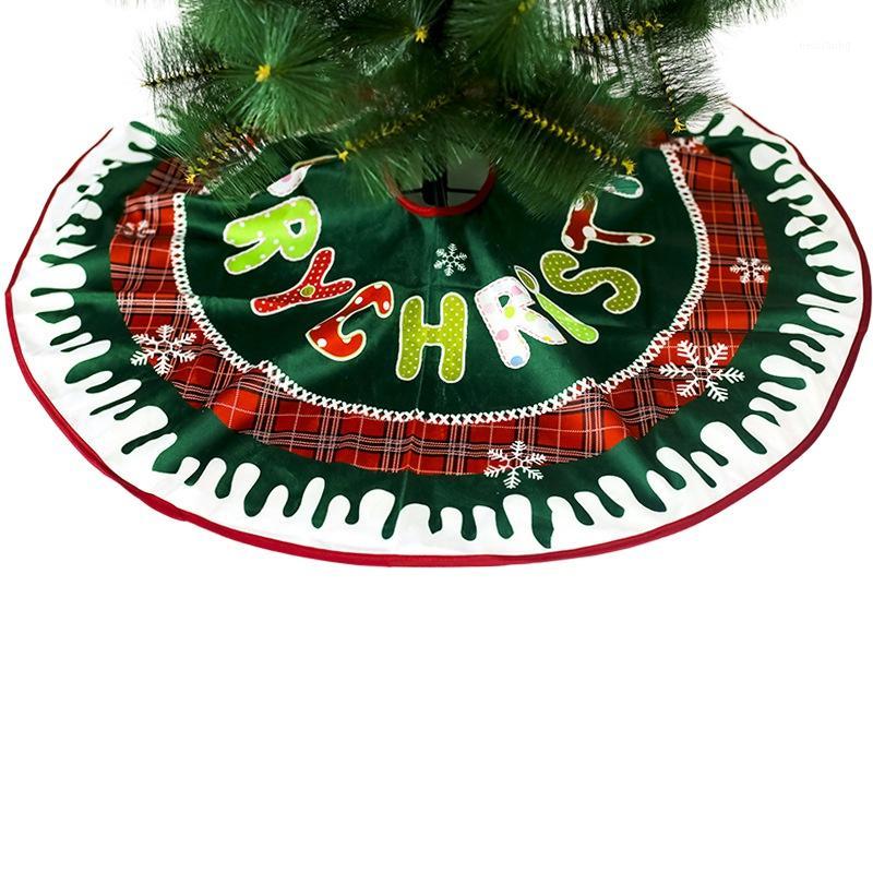 

90cm Christmas Tree Skirts Under The Christmas Tree Ground Around Floor Mat ornament Navidad Party Supplies zh11