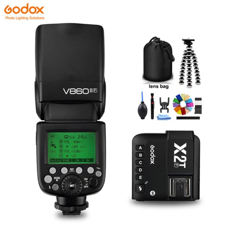 

Original Godox V860II V860II-FL HSS Li-ion Battery Speedlite Flash With X2T-F Flash Trigger Transmitter for Fuji