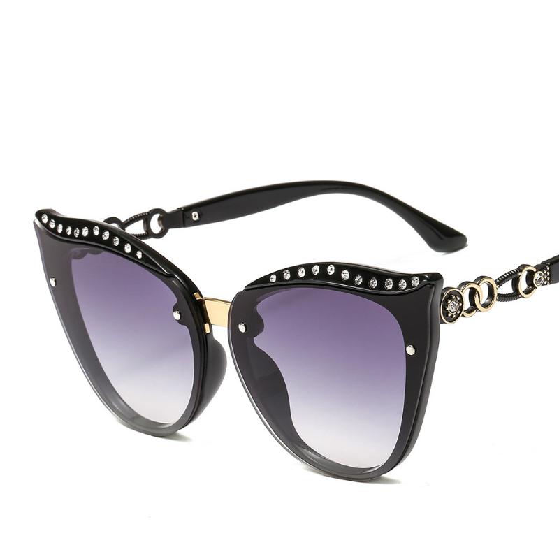

Sunglasses Rimless Diamond Cat's Eye Women Famous Design Sexy Sun Glasses For Female