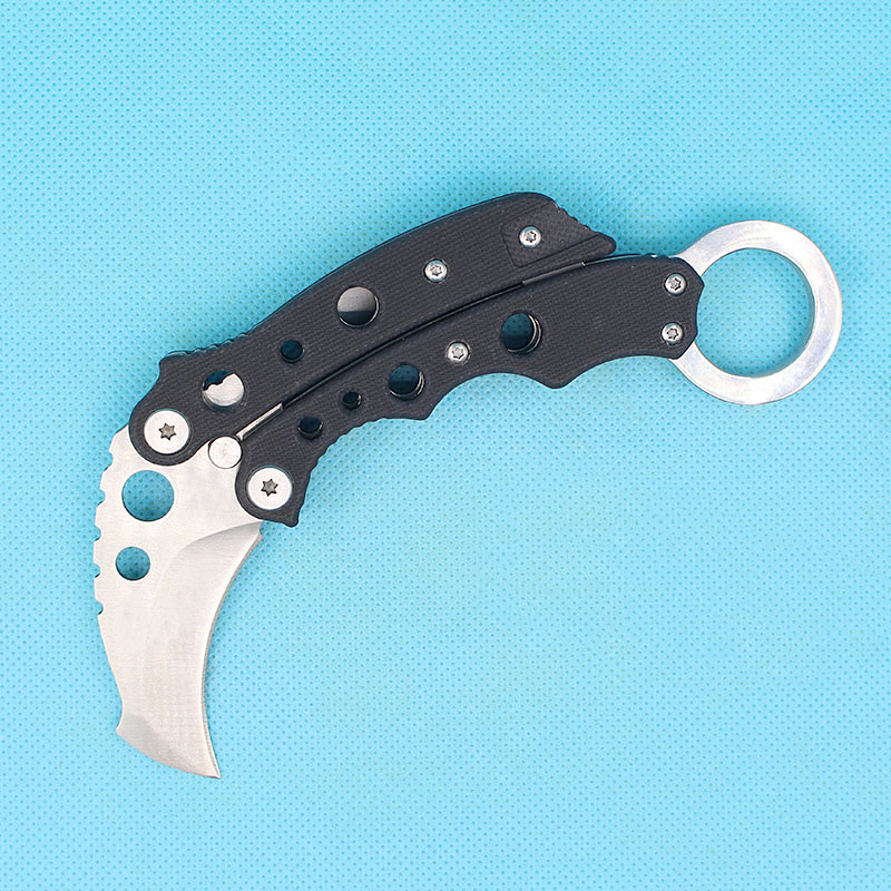 

Karambit Claw Knives 440C Satin Blade G10 Handle EDC Pocket Tactical Knife With Nylon Sheath