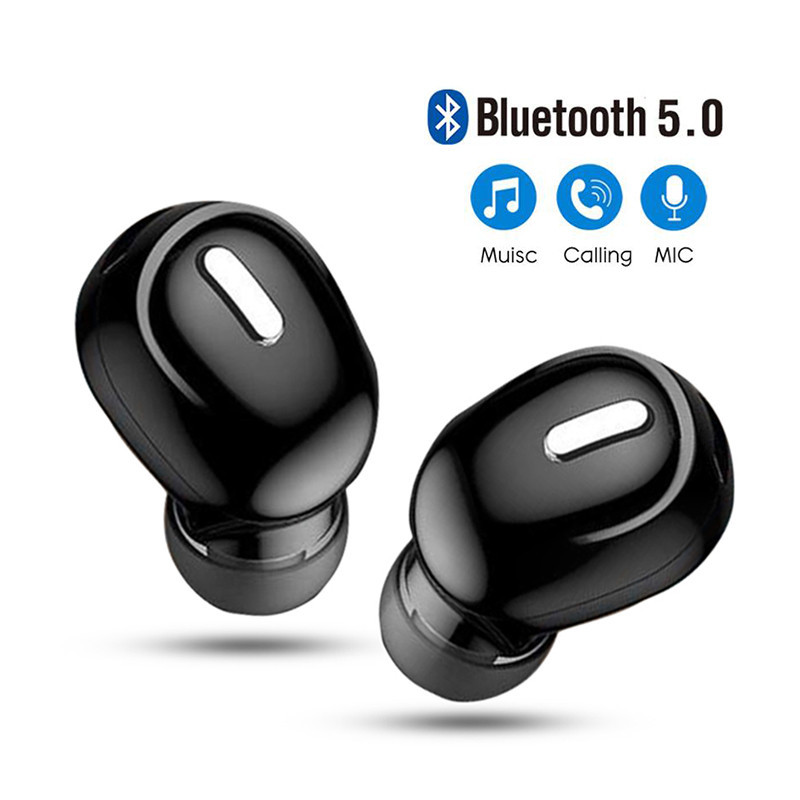 Mini In-Ear 5.0 Bluetooth Earphone HiFi Wireless Headset With Mic Sports Earbuds Handsfree Stereo Sound Earphones for all phones-image-651427303