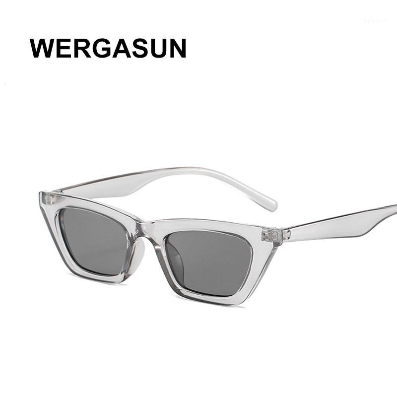 

WERGASUN New Retro Fashion Sunglasses Women Brand Designer Vintage Cat Eye Black White Sun Glasses Female Lady UV400 Oculos1
