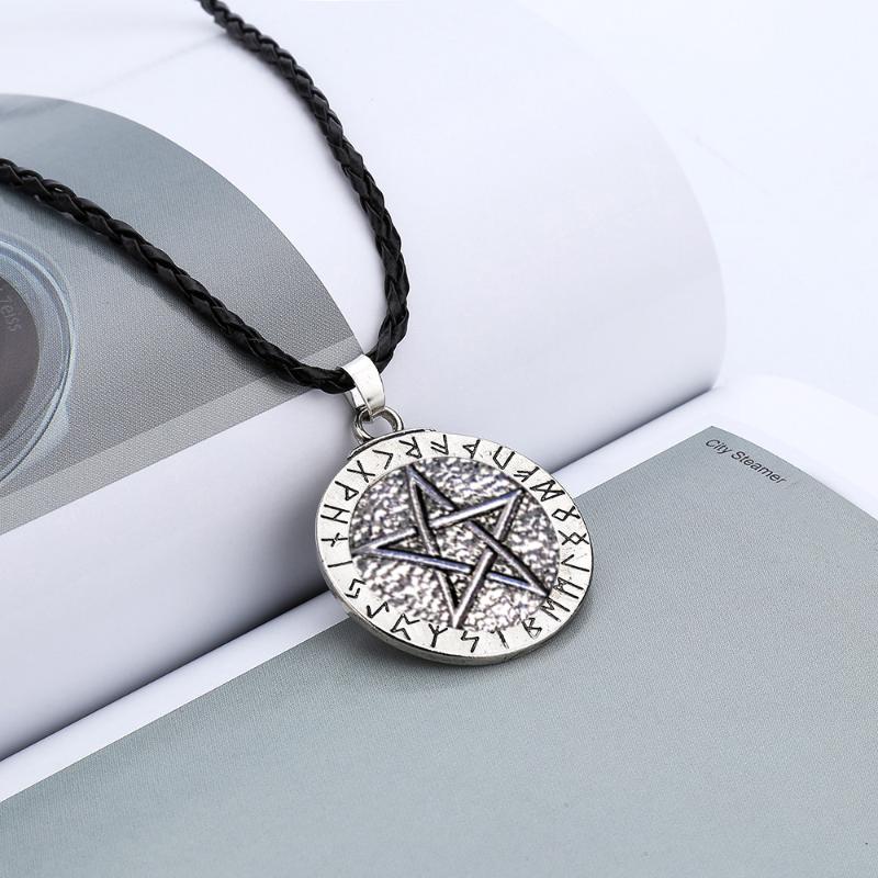 

Pendant Necklace Large Rune Nordic Viking Pentagram Pendant Jewelry Necklace Pentagram Wiccan Pagan Norse F624