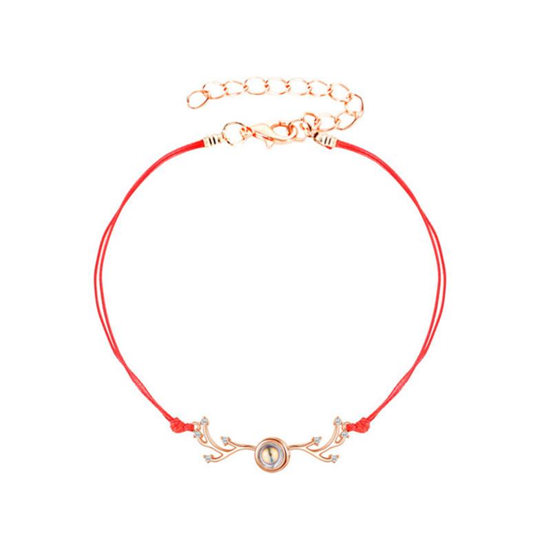 

Charm Bracelets Adjustable Hand-woven Rope Bracelet Femme Minimalist Antlers Fashion Women Jewelry Men Kids Lovers Couple Gift