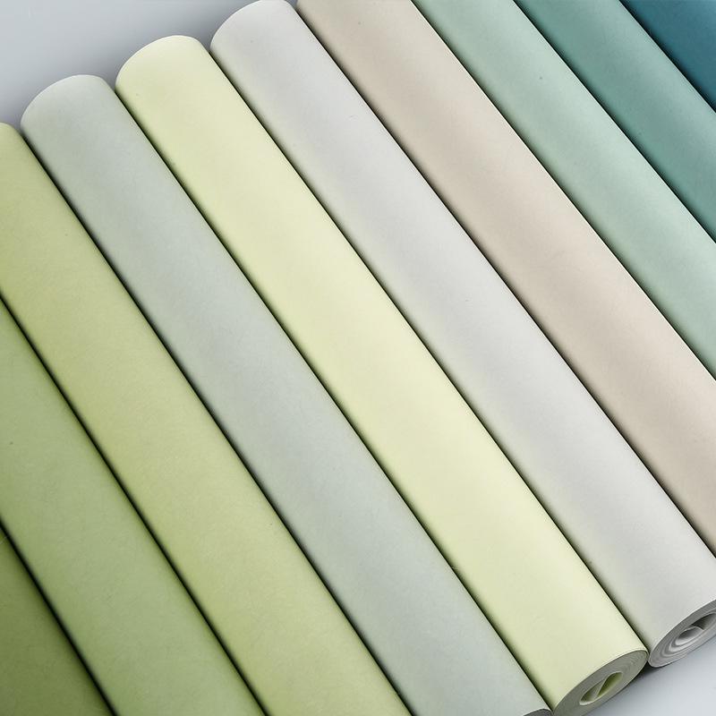 

Mu Xuan long fiber wallpaper modern simple bedroom living room green fresh non-woven wallpaper, 0.53mx9.5m1