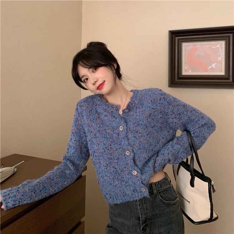 

Cardigans Spring Autumn Sweaters for Women Fall 2020 Loose Crop Top Fashion Brand O-neck Sweater Female New Korean Clothes, Black
